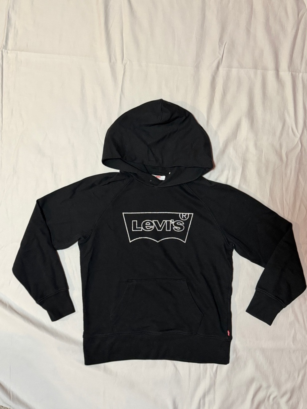 Levi's Black Pullover Hoodie with Silver Glitter Logo size XS